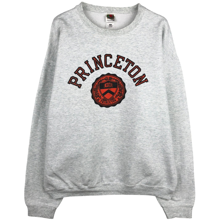 90s-00'S Fruit of the Loom PREMIUM Princeton University College Sweatshirt, Men's Size XL cotton gray type Vintage Second Hand