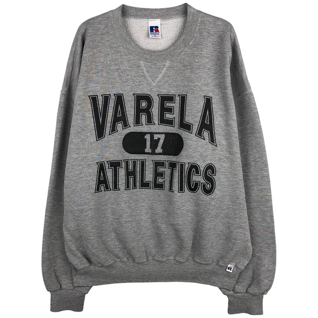 Vintage 90'S Russell triple print college sweatshirt, size XL, men's polyester gray type Vintage Second Hand