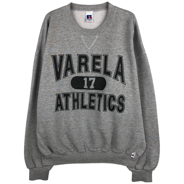 Vintage 90'S Russell triple print college sweatshirt, size XL, men's polyester gray type Vintage Second Hand