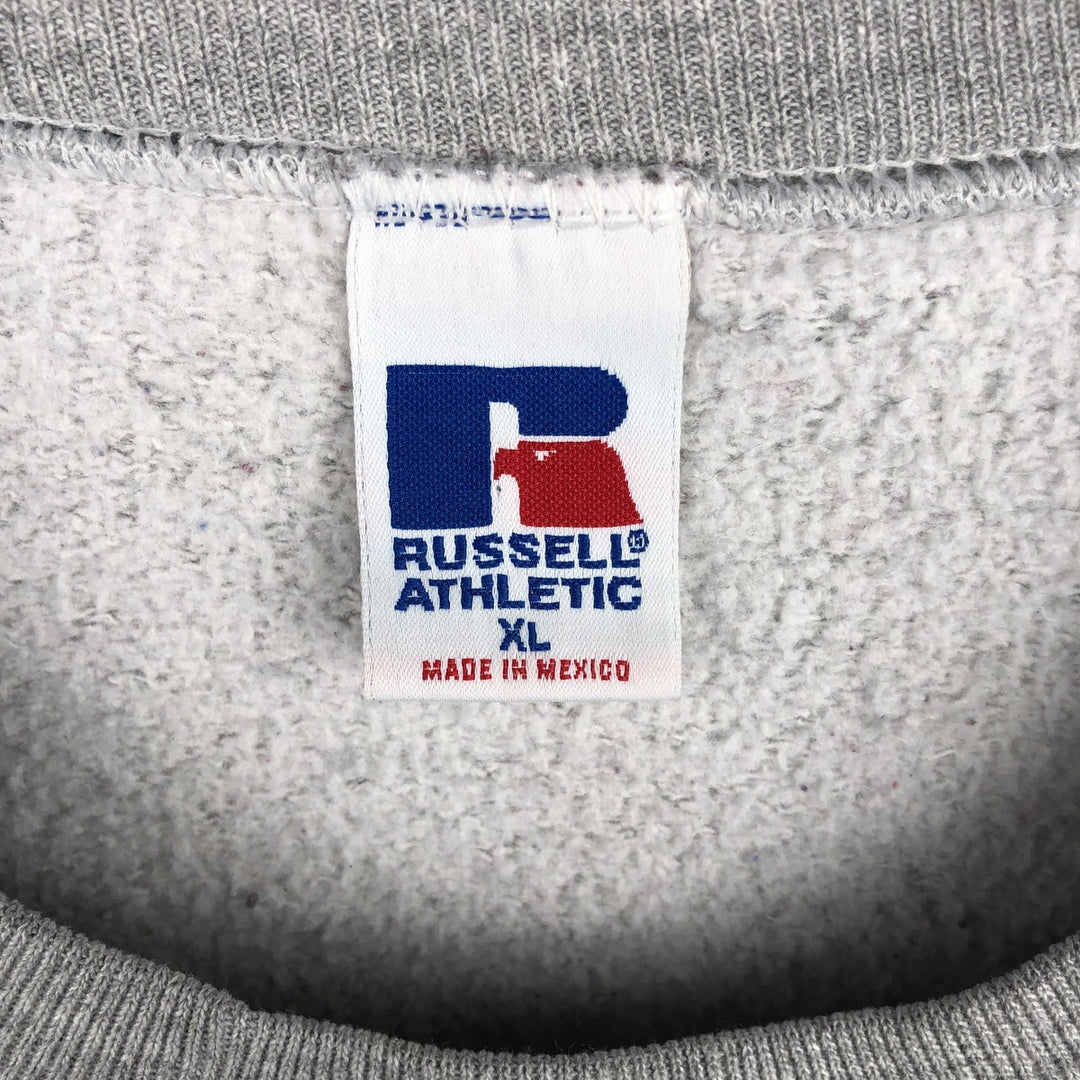 Vintage 90'S Russell triple print college sweatshirt, size XL, men's polyester gray type Vintage Second Hand