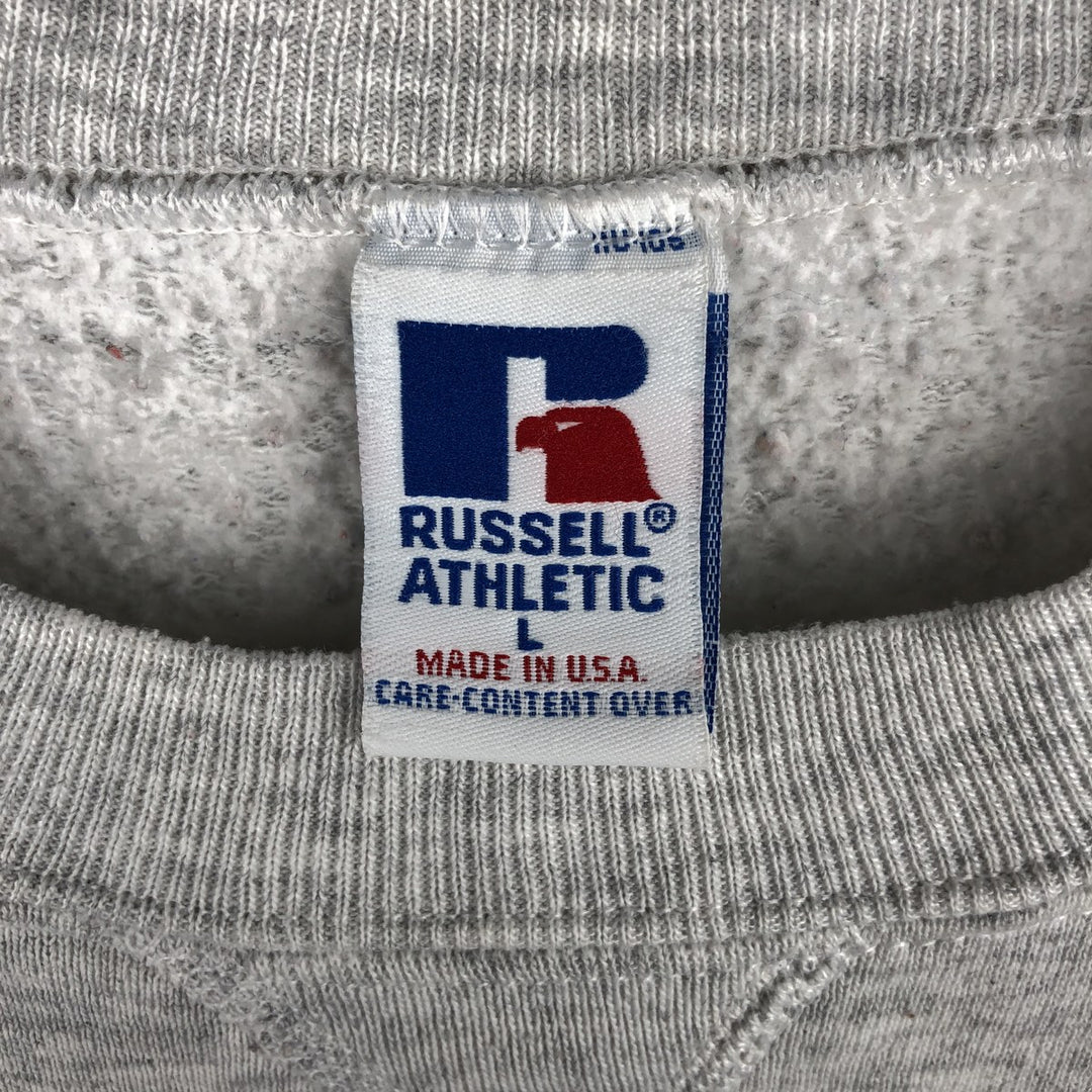90'S Russell College Sweatshirt, Made in USA, Men's L, Vintage cotton gray type Vintage Second Hand