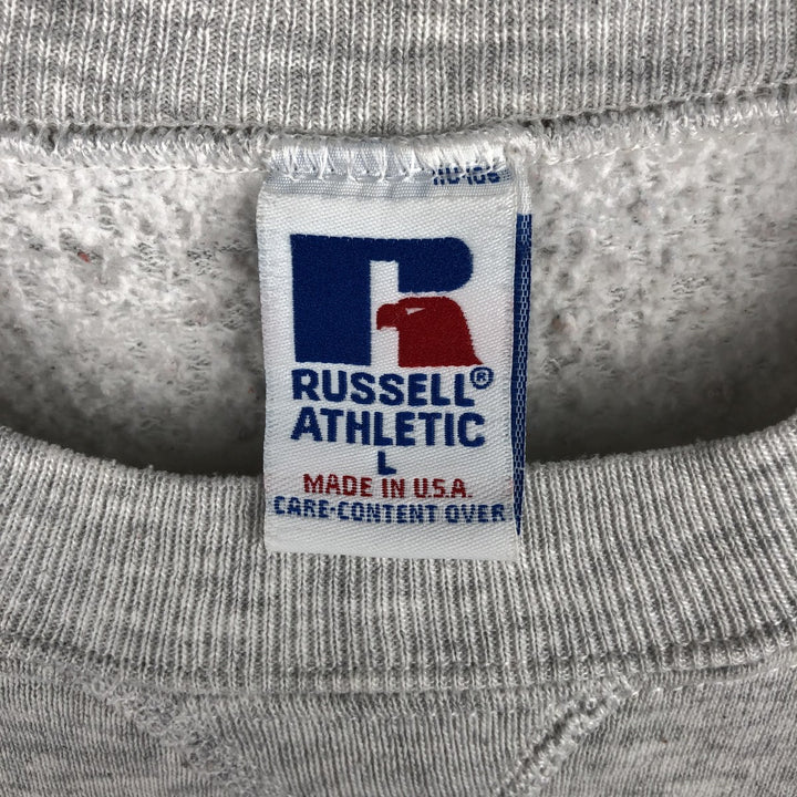 90'S Russell College Sweatshirt, Made in USA, Men's L, Vintage cotton gray type Vintage Second Hand