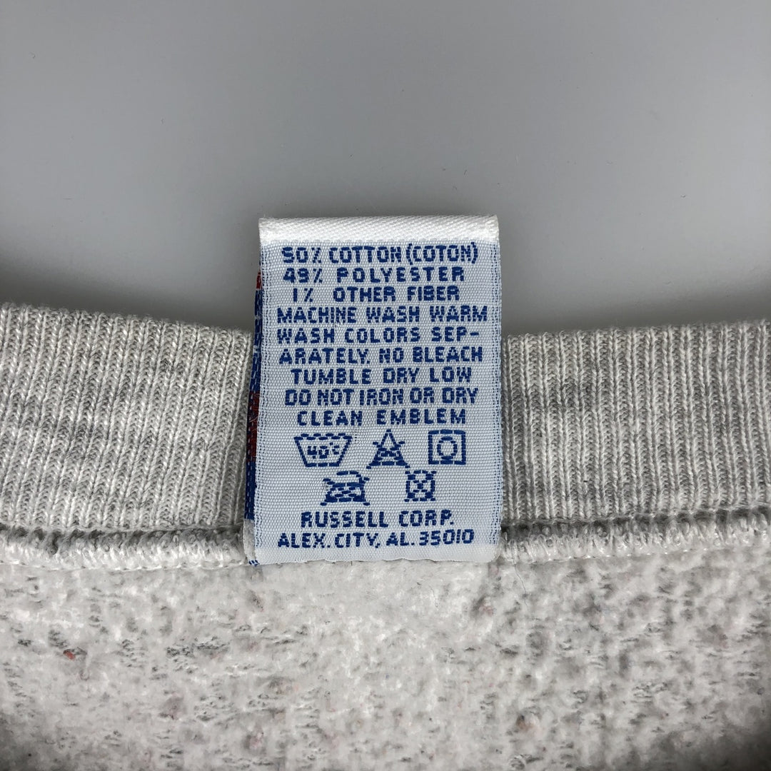 90'S Russell College Sweatshirt, Made in USA, Men's L, Vintage cotton gray type Vintage Second Hand