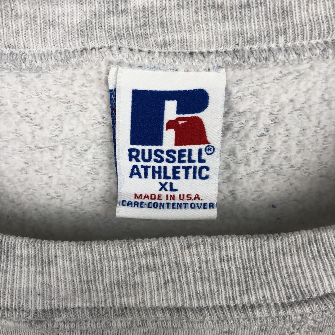 90'S Russell College Sweatshirt, Made in USA, Men's XL, Vintage cotton gray type Vintage Second Hand