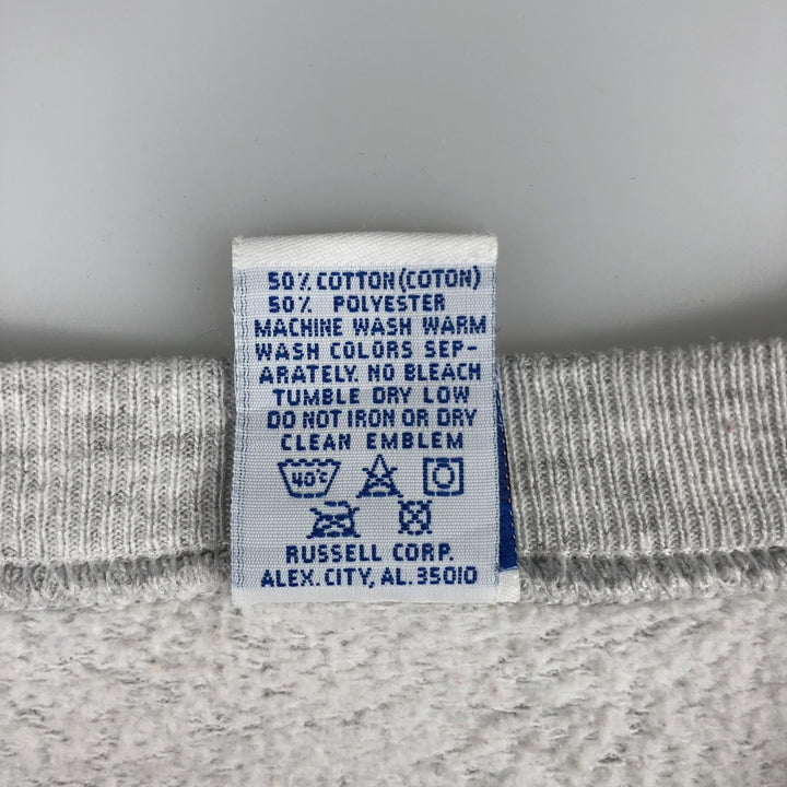 90'S Russell College Sweatshirt, Made in USA, Men's XL, Vintage cotton gray type Vintage Second Hand