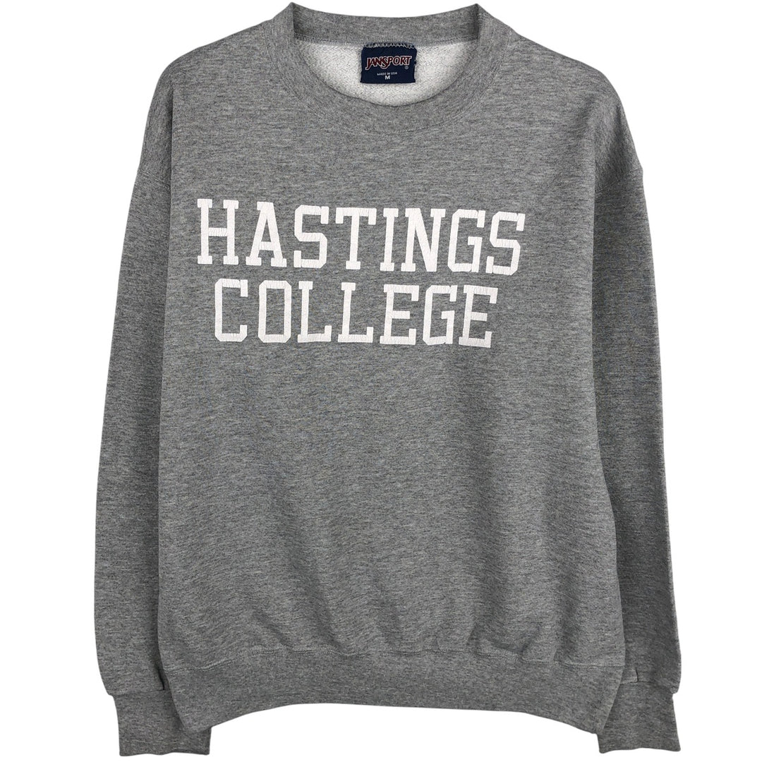 90'S Jansport College Sweatshirt, Made in USA, Men's M, Vintage cotton gray type Vintage Second Hand