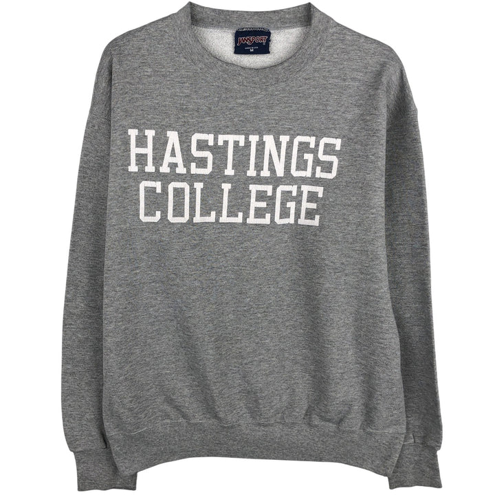 90'S Jansport College Sweatshirt, Made in USA, Men's M, Vintage cotton gray type Vintage Second Hand