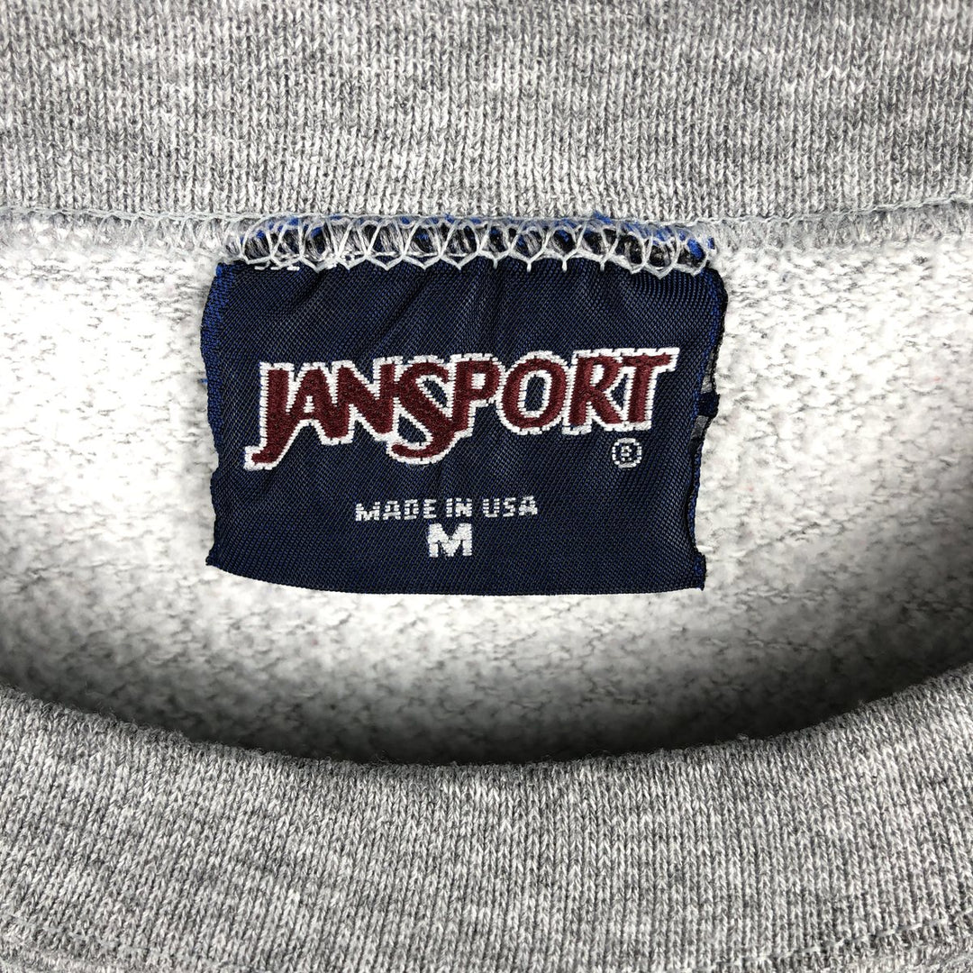 90'S Jansport College Sweatshirt, Made in USA, Men's M, Vintage cotton gray type Vintage Second Hand