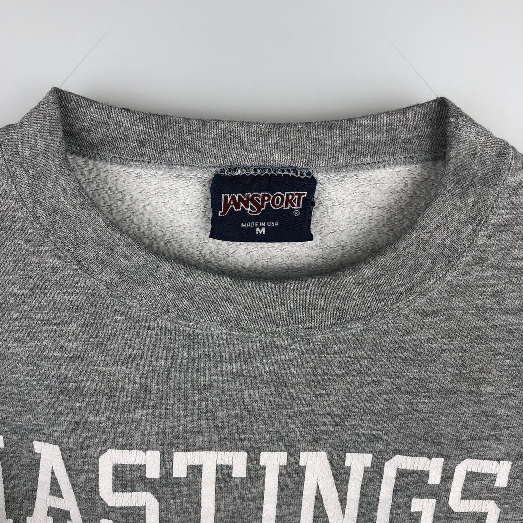 90'S Jansport College Sweatshirt, Made in USA, Men's M, Vintage cotton gray type Vintage Second Hand