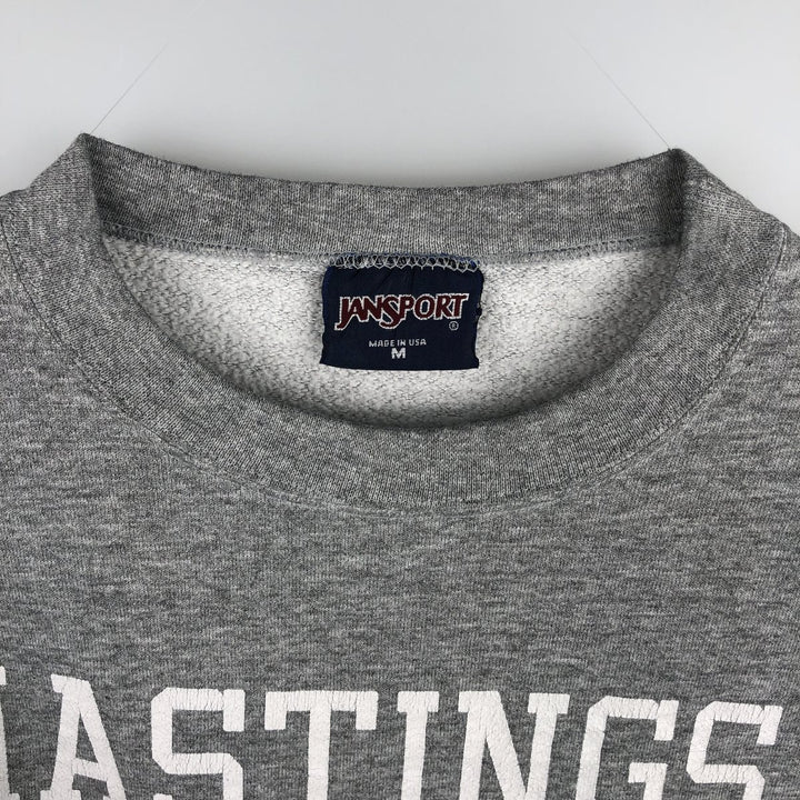 90'S Jansport College Sweatshirt, Made in USA, Men's M, Vintage cotton gray type Vintage Second Hand