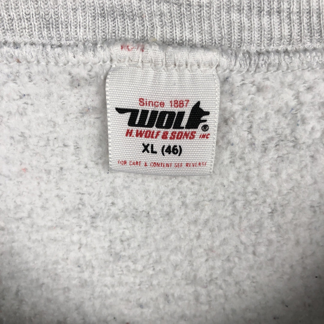 WOLF H. WOLF AND SONS INC. PENN STATE University College Sweatshirt, Made in USA, Men's Size XL cotton pale white type Vintage Second Hand