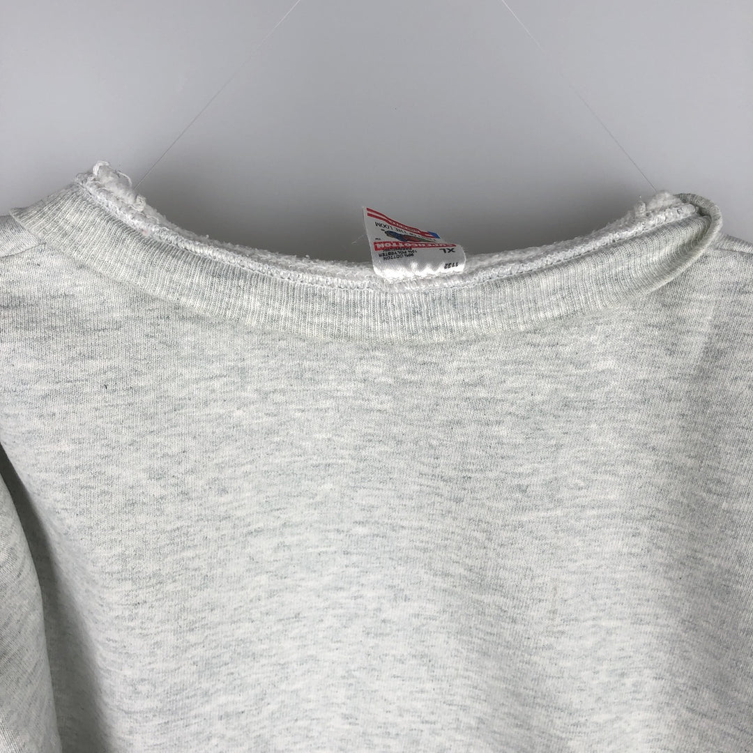 90'S Fruit of the Loom College Sweatshirt, Made in USA, Men's XL, Vintage cotton pale white type Vintage Second Hand