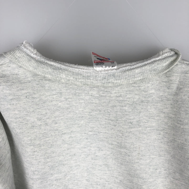 90'S Fruit of the Loom College Sweatshirt, Made in USA, Men's XL, Vintage cotton pale white type Vintage Second Hand