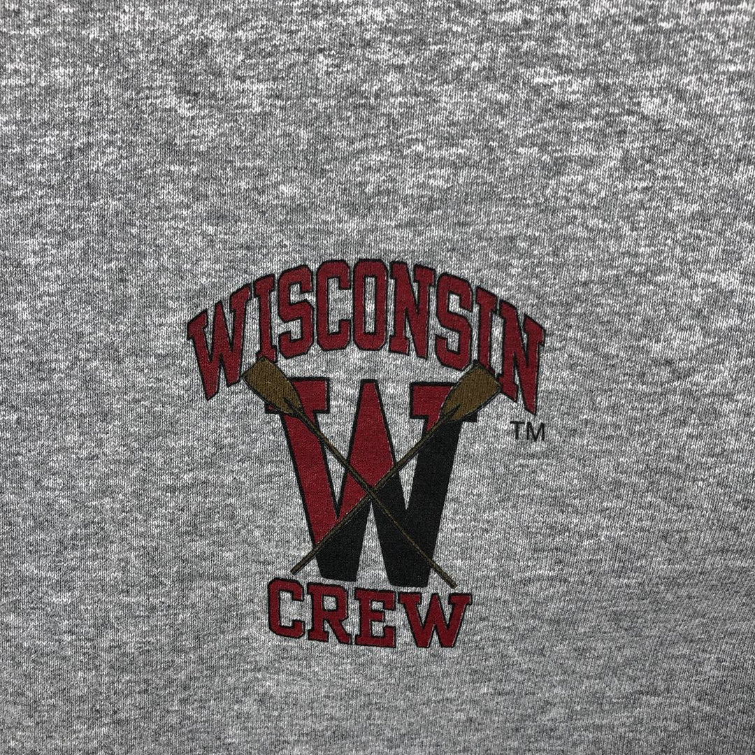 90'S Fruit of the Loom Super Cotton University of Wisconsin College Sweatshirt, Made in USA, Men's Size XL cotton gray type Vintage Second Hand