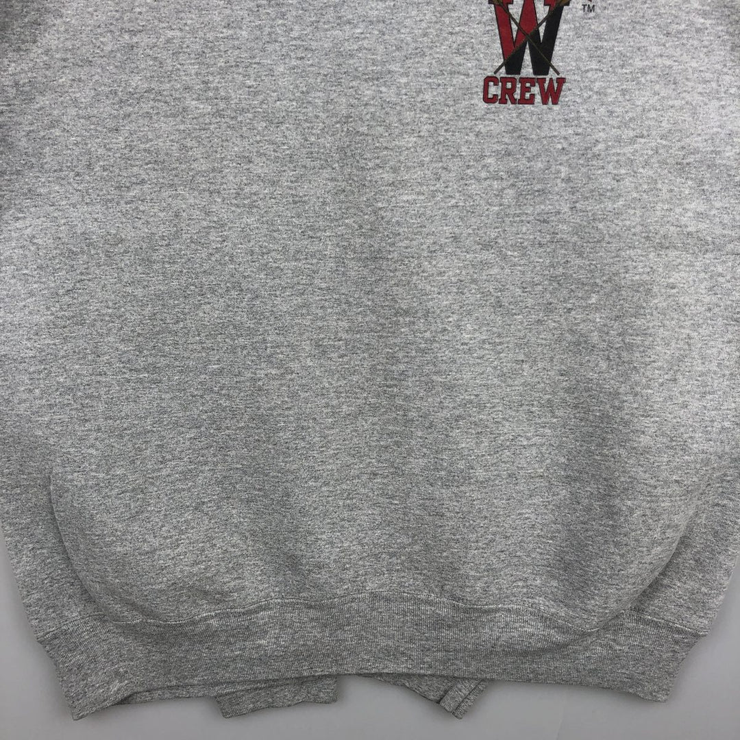90'S Fruit of the Loom Super Cotton University of Wisconsin College Sweatshirt, Made in USA, Men's Size XL cotton gray type Vintage Second Hand