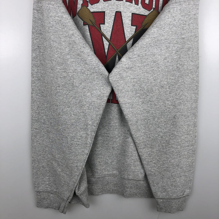 90'S Fruit of the Loom Super Cotton University of Wisconsin College Sweatshirt, Made in USA, Men's Size XL cotton gray type Vintage Second Hand