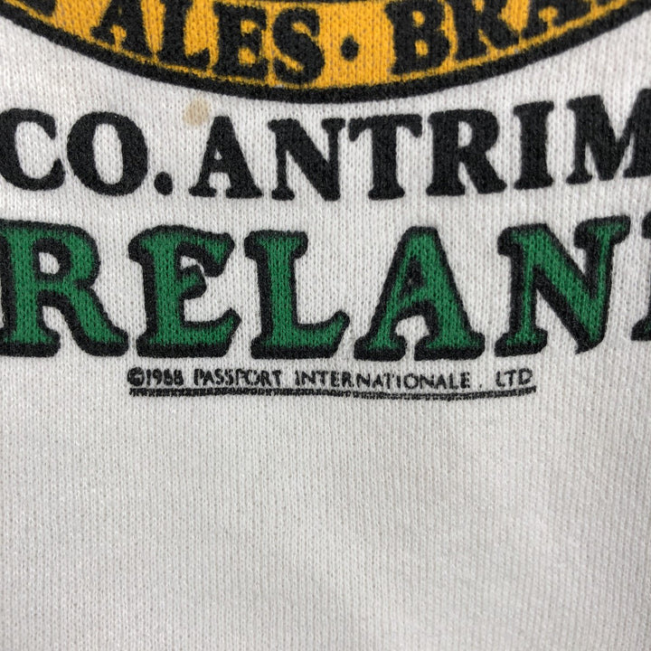 80'S Hanes Classics Printed Sweatshirt, Made in USA, Men's XL, Vintage cotton white type Vintage Second Hand