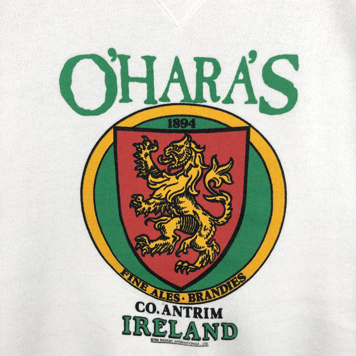 80'S Hanes Classics Printed Sweatshirt, Made in USA, Men's XL, Vintage cotton white type Vintage Second Hand