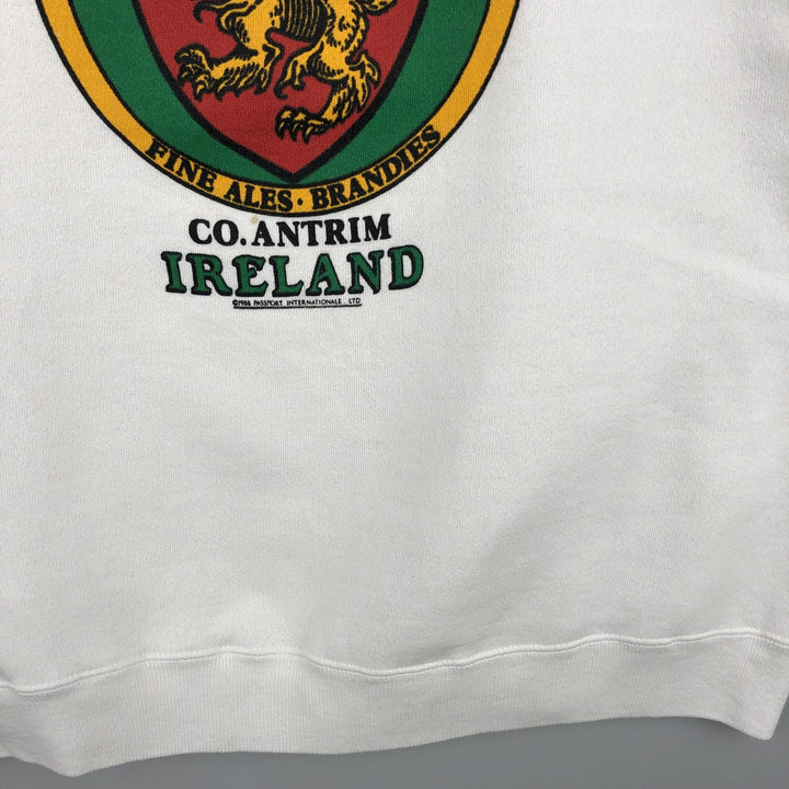 80'S Hanes Classics Printed Sweatshirt, Made in USA, Men's XL, Vintage cotton white type Vintage Second Hand