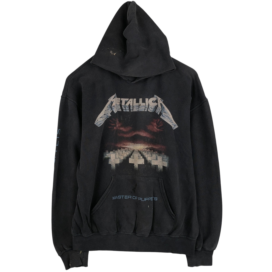 Fruit of the Loom Metallica Band Pullover Hoodie, Men's Size L cotton Charcoal Vintage Second Hand