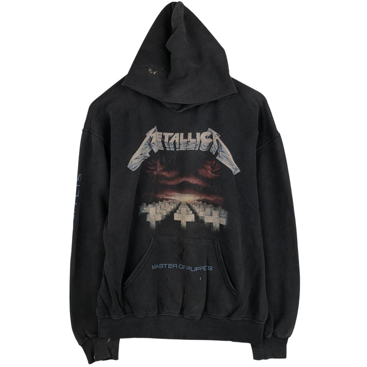 Fruit of the Loom Metallica Band Pullover Hoodie, Men's Size L cotton Charcoal Vintage Second Hand