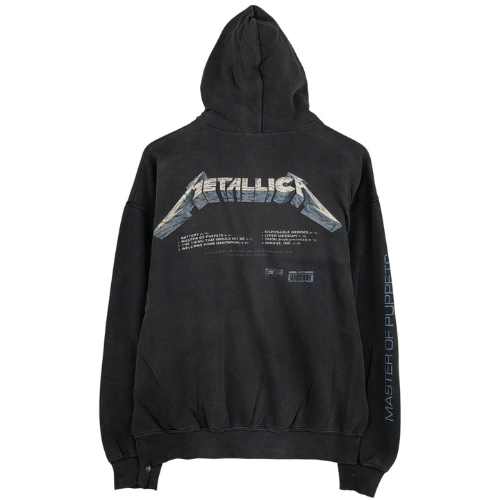 Fruit of the Loom Metallica Band Pullover Hoodie, Men's Size L cotton Charcoal Vintage Second Hand
