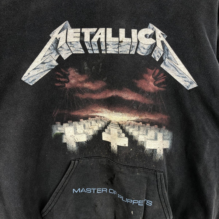Fruit of the Loom Metallica Band Pullover Hoodie, Men's Size L cotton Charcoal Vintage Second Hand