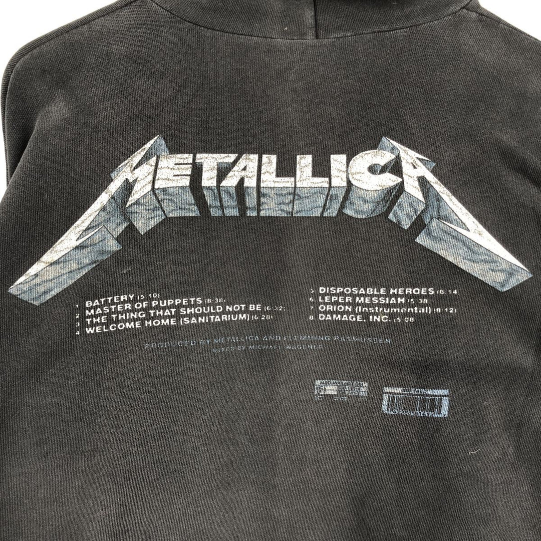 Fruit of the Loom Metallica Band Pullover Hoodie, Men's Size L cotton Charcoal Vintage Second Hand