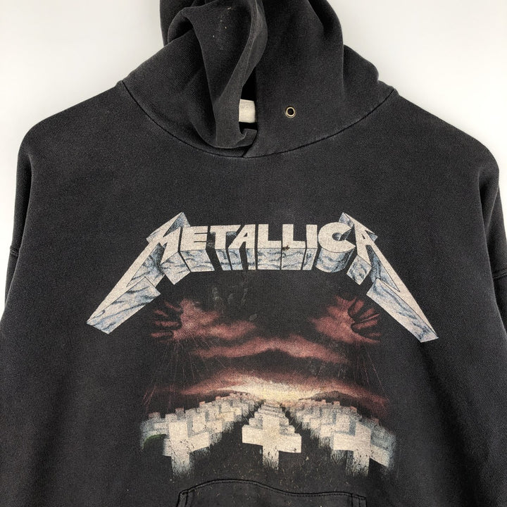 Fruit of the Loom Metallica Band Pullover Hoodie, Men's Size L cotton Charcoal Vintage Second Hand