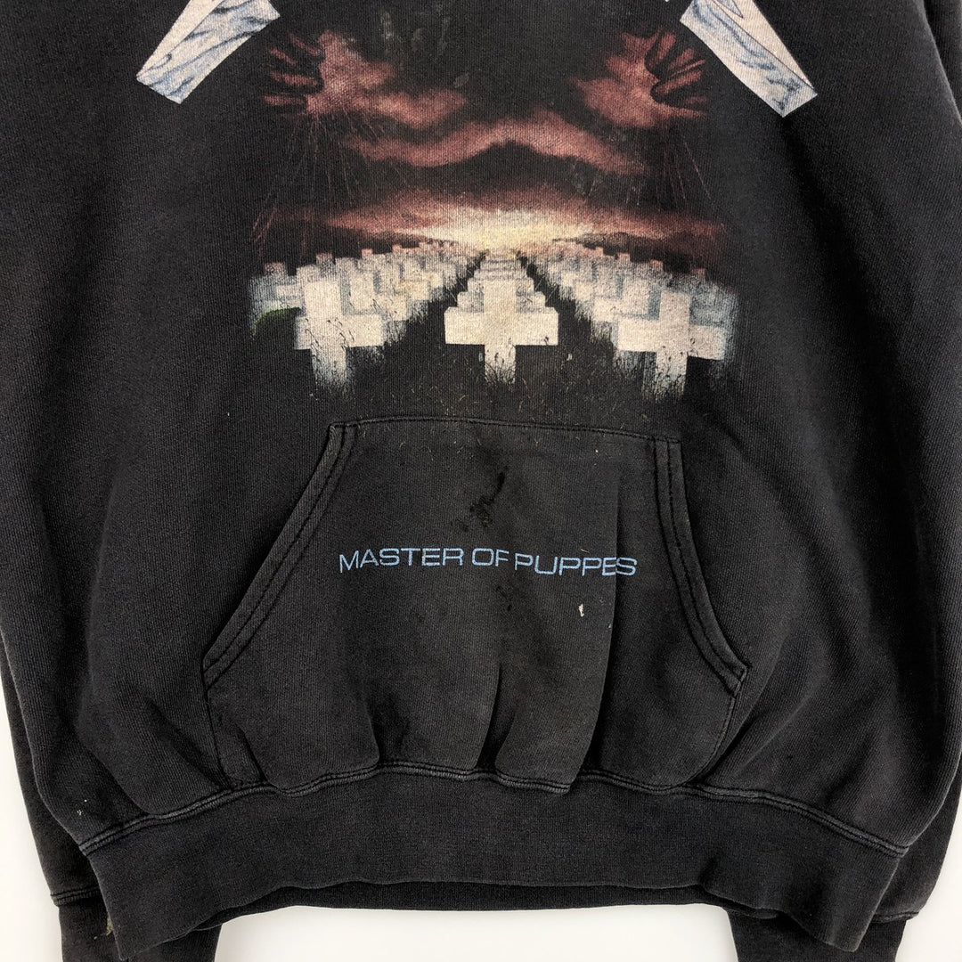 Fruit of the Loom Metallica Band Pullover Hoodie, Men's Size L cotton Charcoal Vintage Second Hand