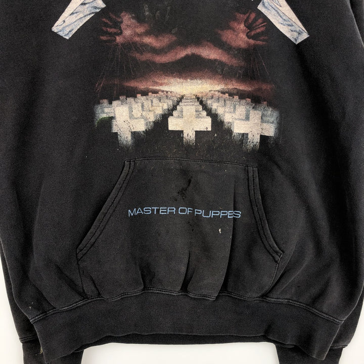 Fruit of the Loom Metallica Band Pullover Hoodie, Men's Size L cotton Charcoal Vintage Second Hand