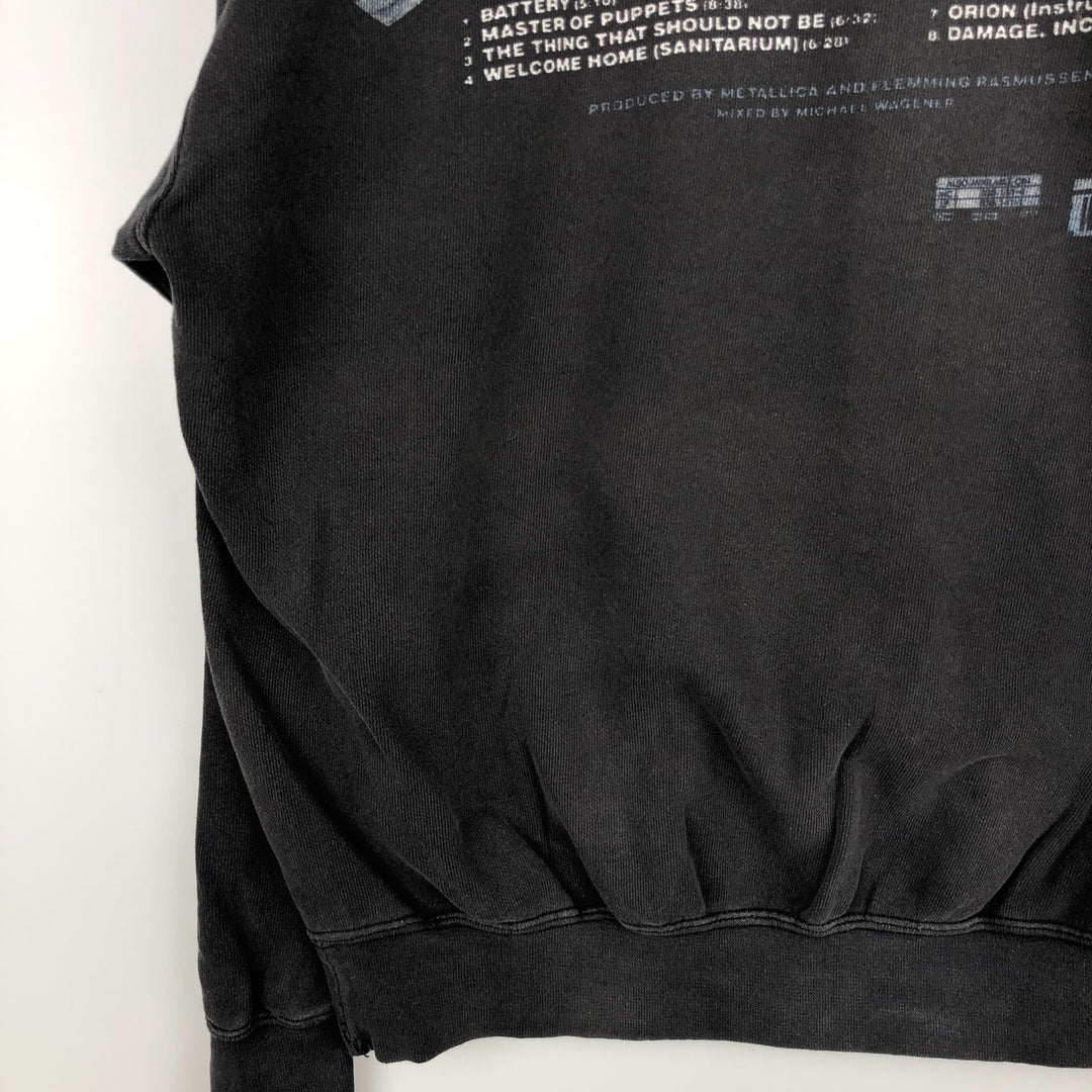 Fruit of the Loom Metallica Band Pullover Hoodie, Men's Size L cotton Charcoal Vintage Second Hand