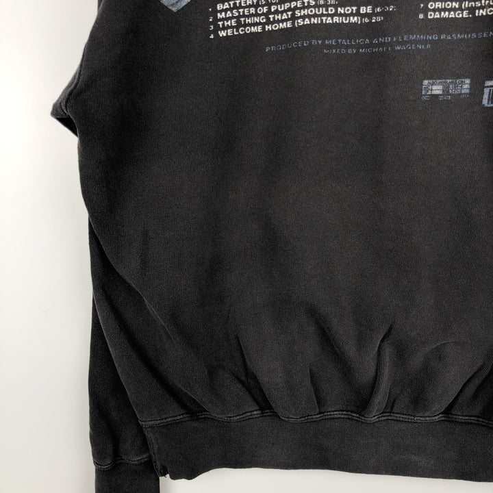 Fruit of the Loom Metallica Band Pullover Hoodie, Men's Size L cotton Charcoal Vintage Second Hand