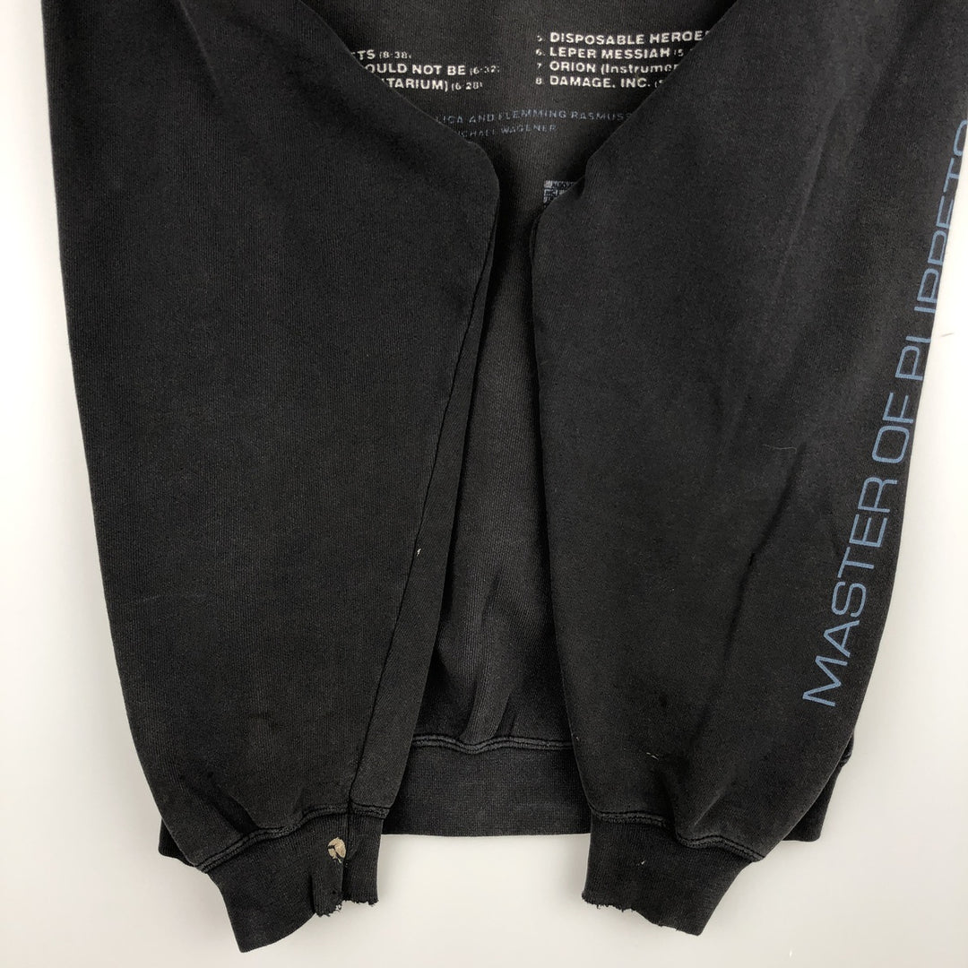 Fruit of the Loom Metallica Band Pullover Hoodie, Men's Size L cotton Charcoal Vintage Second Hand