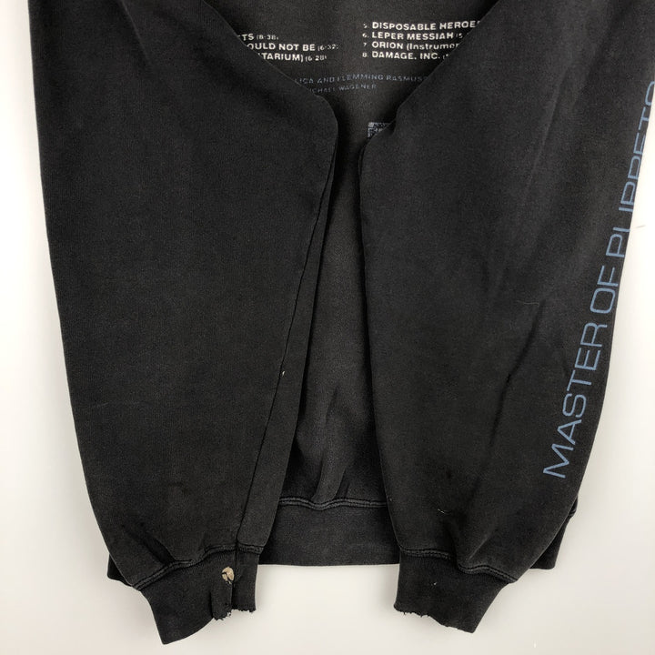 Fruit of the Loom Metallica Band Pullover Hoodie, Men's Size L cotton Charcoal Vintage Second Hand