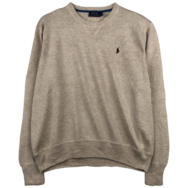 Ralph Lauren POLO Ralph Lauren cotton knit sweater, men's size L cotton Beige type Vintage Second Hand
