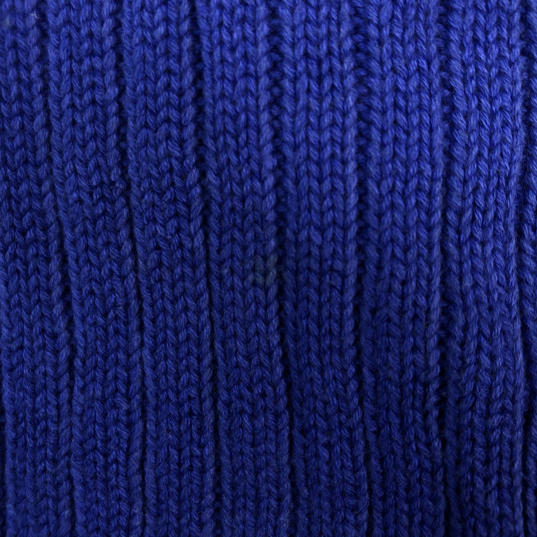 Ralph Lauren Chaps ribbed cotton knit sweater, size M, men's cotton blue type Vintage Second Hand