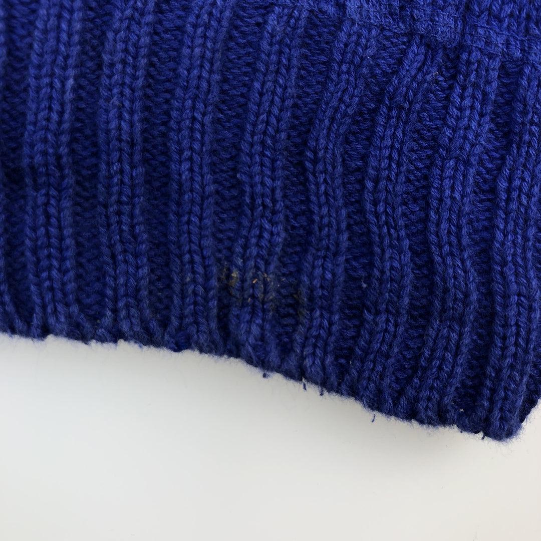 Ralph Lauren Chaps ribbed cotton knit sweater, size M, men's cotton blue type Vintage Second Hand