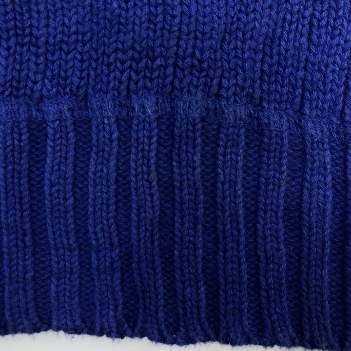 Ralph Lauren Chaps ribbed cotton knit sweater, size M, men's cotton blue type Vintage Second Hand