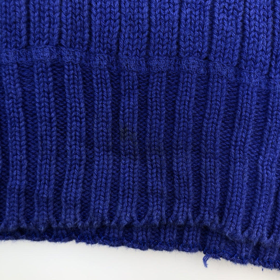 Ralph Lauren Chaps ribbed cotton knit sweater, size M, men's cotton blue type Vintage Second Hand