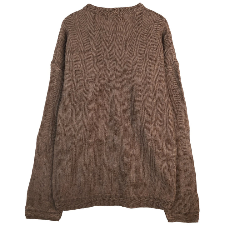 Ralph Lauren CHAPS Herringbone Cotton Knit Sweater Men's XL cotton brown type Vintage Second Hand