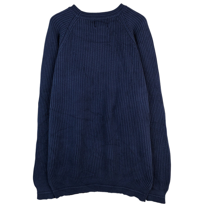 Vintage 1980'S Ralph Lauren Chaps ribbed cotton knit sweater, men's size XL cotton Navy blue Vintage Second Hand