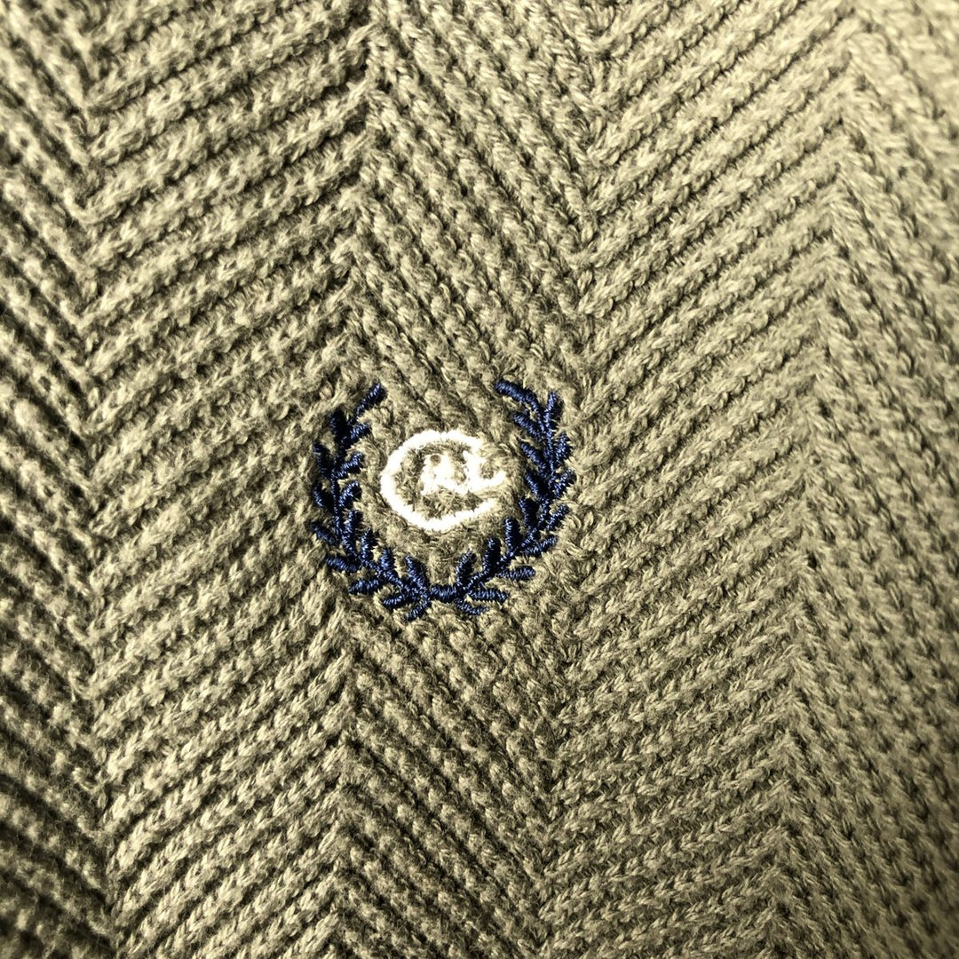 Ralph Lauren CHAPS Herringbone Cotton Knit Sweater Men's XL cotton Khaki type Vintage Second Hand