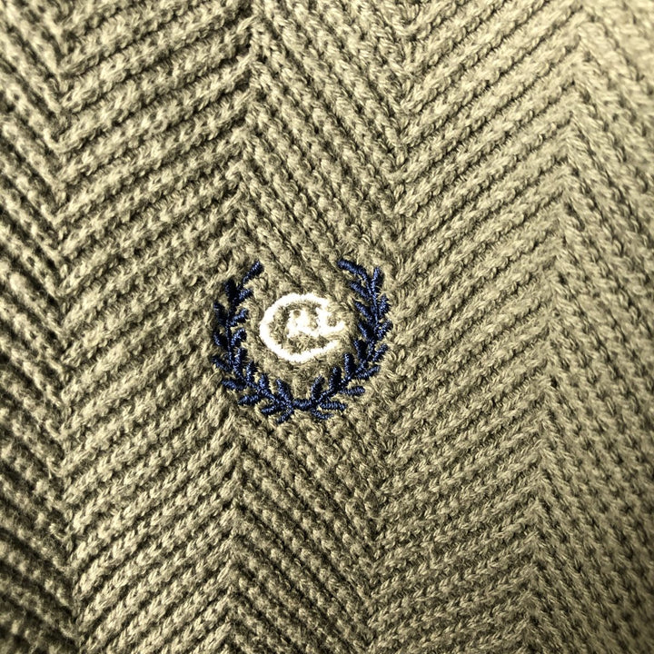Ralph Lauren CHAPS Herringbone Cotton Knit Sweater Men's XL cotton Khaki type Vintage Second Hand
