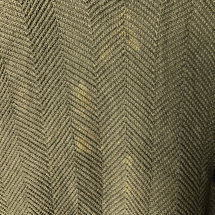 Ralph Lauren CHAPS Herringbone Cotton Knit Sweater Men's XL cotton Khaki type Vintage Second Hand