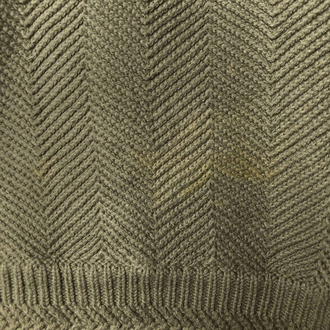 Ralph Lauren CHAPS Herringbone Cotton Knit Sweater Men's XL cotton Khaki type Vintage Second Hand