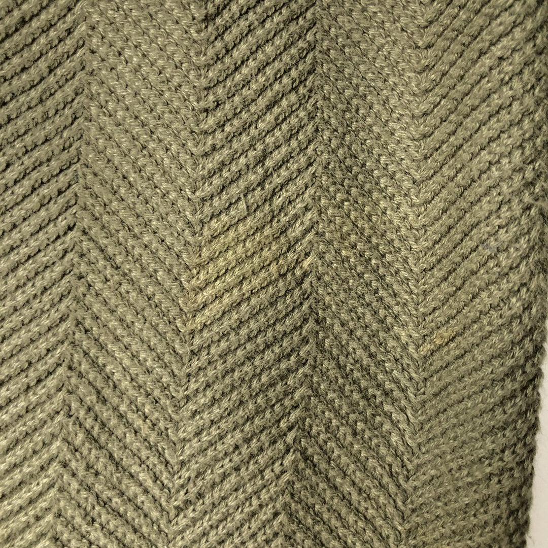 Ralph Lauren CHAPS Herringbone Cotton Knit Sweater Men's XL cotton Khaki type Vintage Second Hand