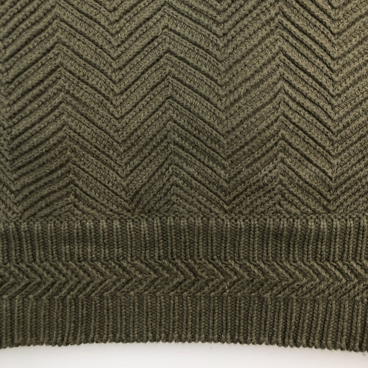 Ralph Lauren CHAPS Herringbone Cotton Knit Sweater Men's XL cotton Khaki type Vintage Second Hand