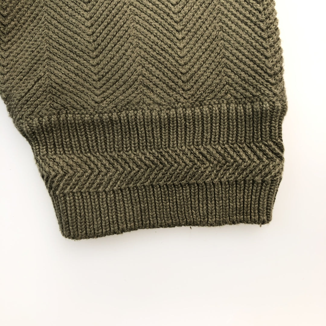 Ralph Lauren CHAPS Herringbone Cotton Knit Sweater Men's XL cotton Khaki type Vintage Second Hand
