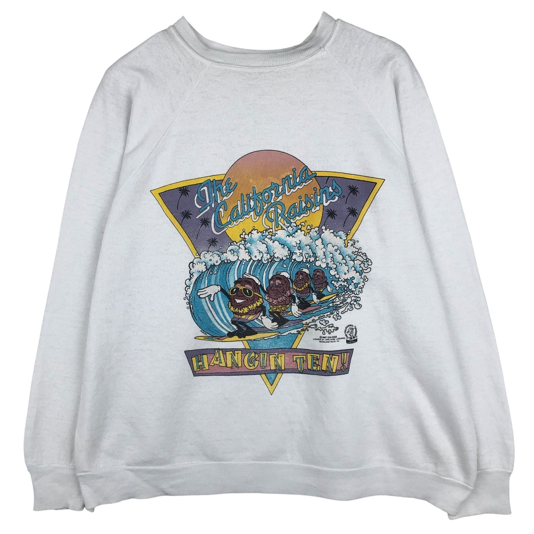 Vintage 1980'S California Raisins character sweatshirt, size L, men's unclear white type Vintage Second Hand